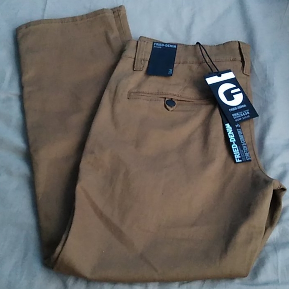 fried denim khaki pants